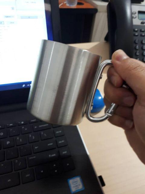 Gelas Carabiner Stainless Steel Gelas Camping Outdoor