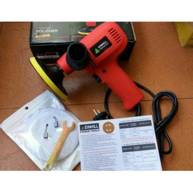 Mesin Poles Einhill 7500/ Alat Poles Mobil Einhill 5"/ Mesin Polisher Garansi 1thn pad velcro + wool