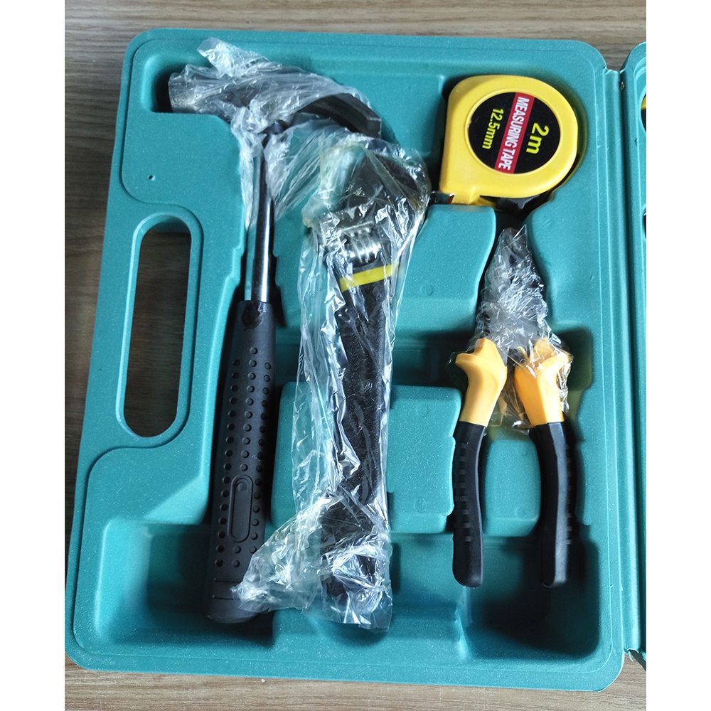 BISA COD Alat Set Perkakas Palu Tang Obeng Kunci Pas Cutter 15 IN 1 - ToolBox Set Alat Tukang Perkakas Repairing Toolkit Toolset