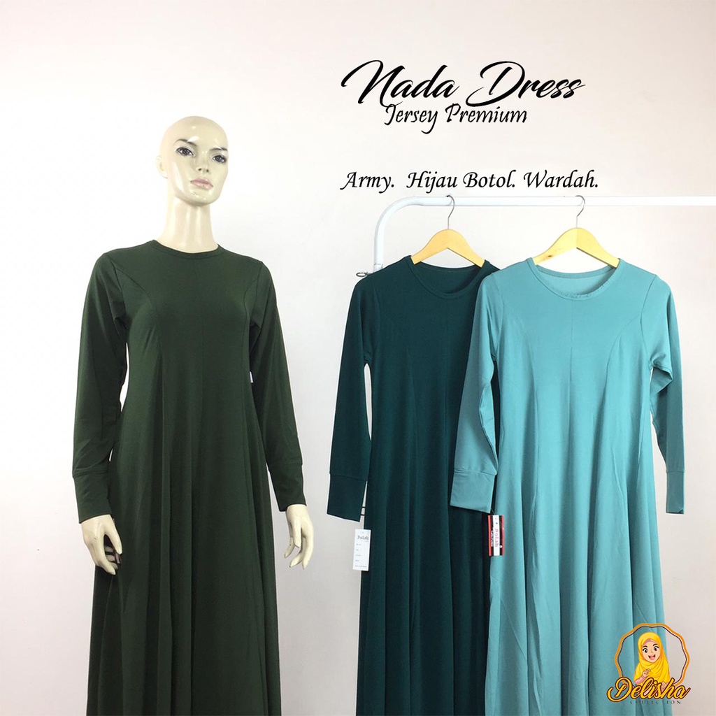 Nada Dress Jersey Premium 50 - 75 kg By : Islah / Gamis Jersey Premium / Dress Gamis Jersey Wanita / Gamis Wanita Fashion Muslim / Gamis Premium / Dress Premium / Gamis Basic / Gamis Jersy Premium / Gamis Basic / Pakaian Gamis