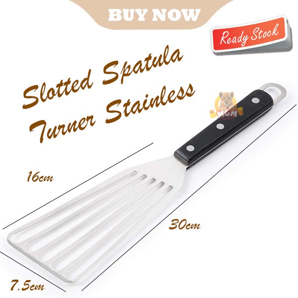 Slotted Metal Spatula Turner Fish lubang Sodet Stainless TEBAL 6in