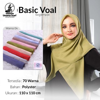 UMAMA BASIC VOAL Jilbab  segiempat polos RANDOM  Warna  