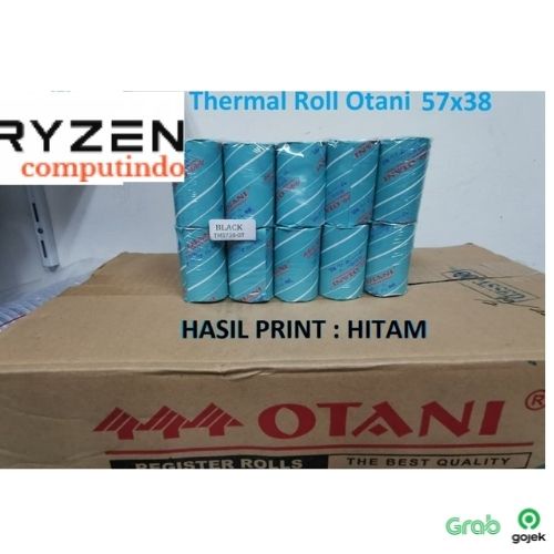 

Thermal Paper Roll OTANI Black 57x38. Kertas Struk Hitam 57 x 38.