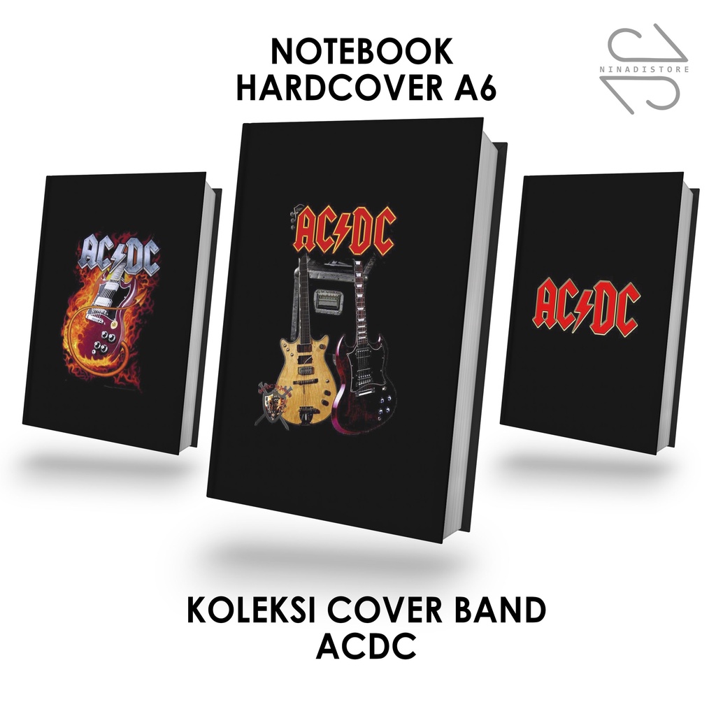 

Pocket Book/Notebook Hardcover A6 isi polos dan garis Gambar Band ACDC