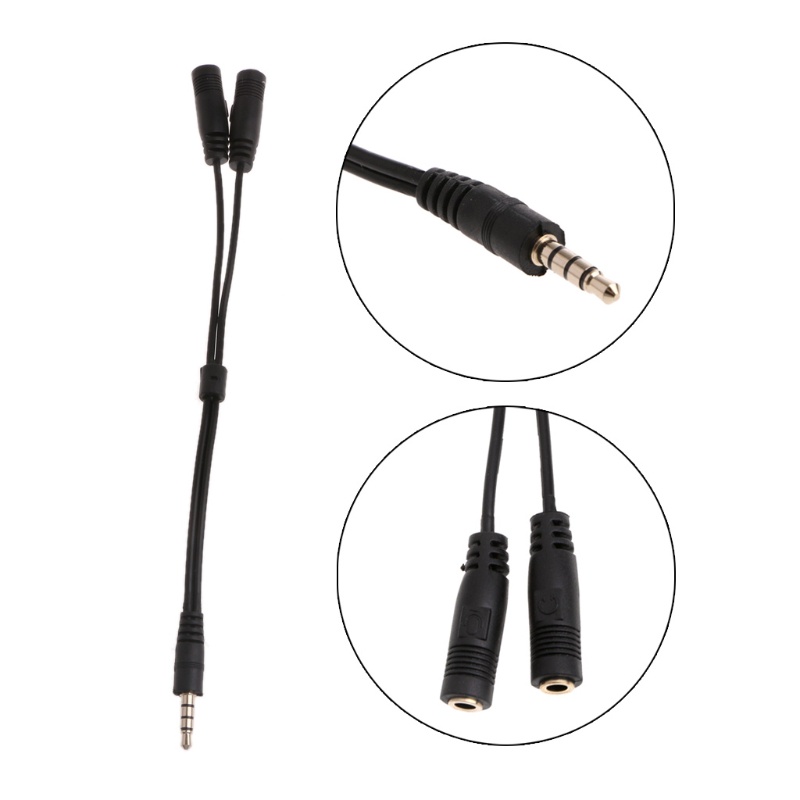 VIVI   3.5mm Stereo Audio 1 Male To 2 Female Jack Earphone/Mic Y Splitter Adapter Cable