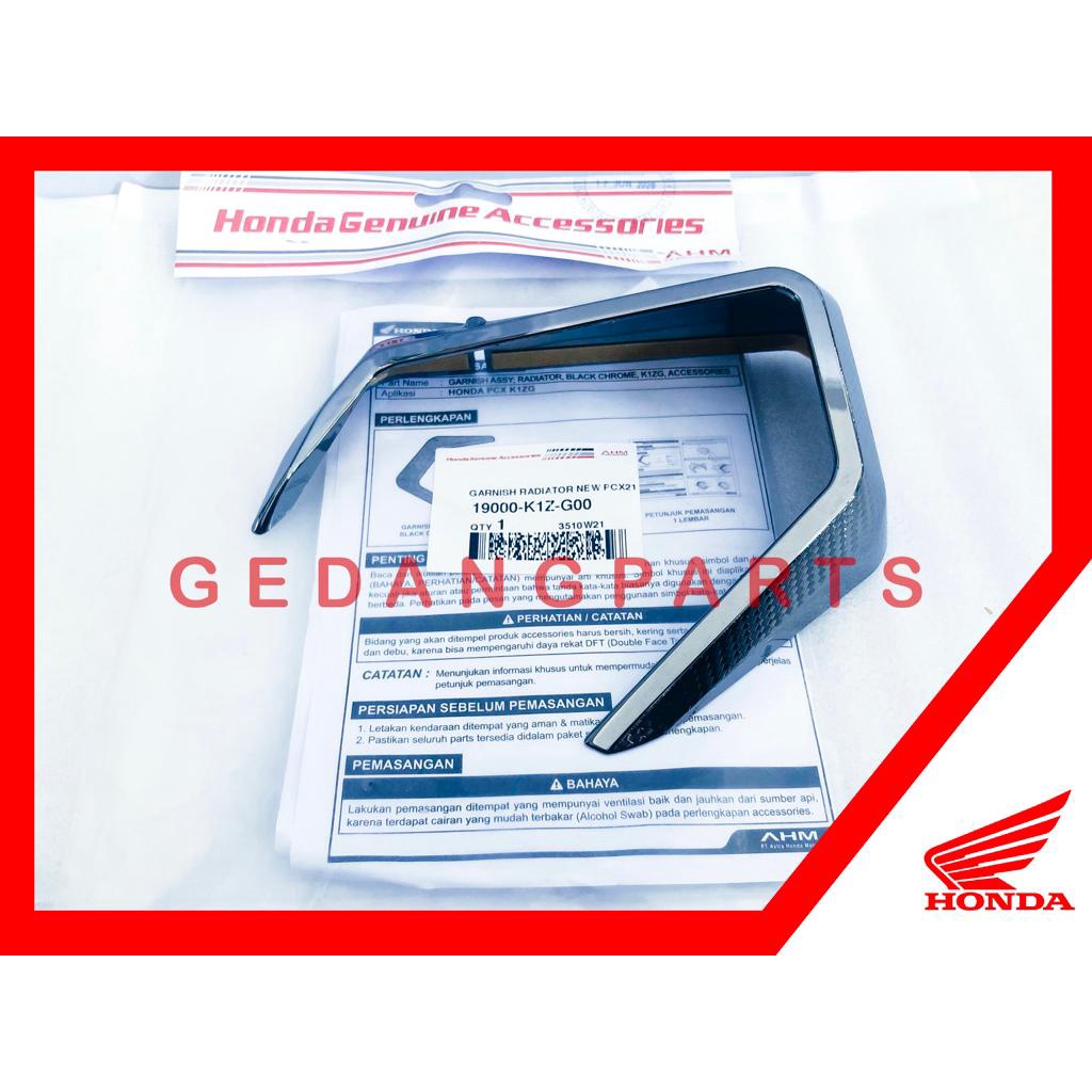 GARNISH RADIATOR PCX 160 CARBON CHROME ORI 19000-K1Z-G00