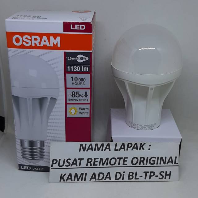 BOHLAM LAMPU LED OSRAM 13.5 WATT WARM WHITE ORIGINAL