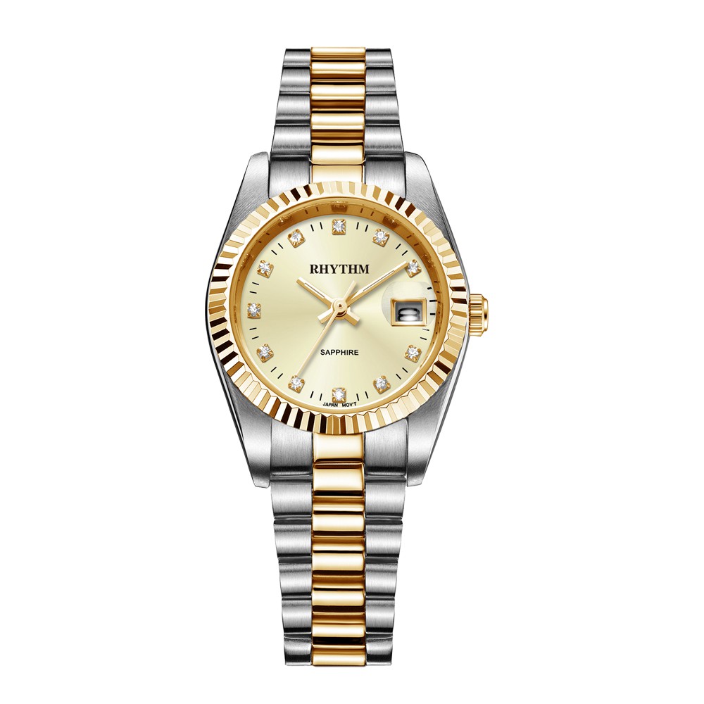 Jam Tangan wanita Rhythm R1204S04- Silver gold