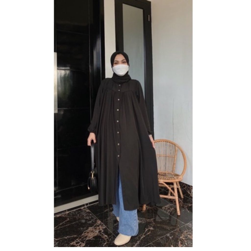 Syakila Long Tunik Basic Tunik Polos Oversize Premium Terlaris
