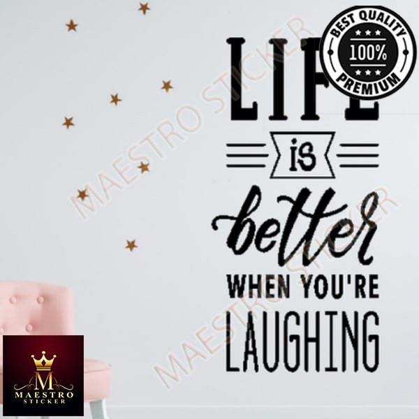 

M.STICKER Stiker When You Are Loughing Sticker Dingding Kaca Rumah Kantor