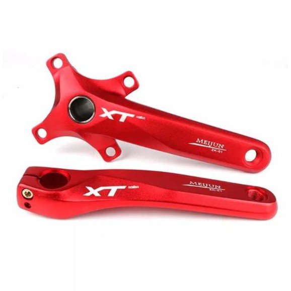 Meijun XT Arm Crank HT2 BCD 104 Crankset Hollowtech 2 Merah NOT Shimano Acera Alivio Deore SLX XT