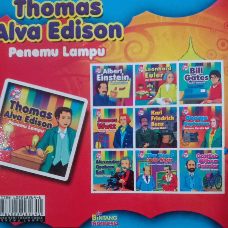 Buku Cerita Tokoh Penemu Lampu Thomas Alva Edison