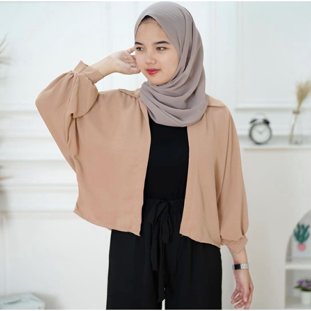 BEFAST - ZFS OOTD Wanita Cardigan WISMA / MARSHEY BATWING OVERSIZE OUTER CRINKLE / Outer Wanita Remaja / Cardigan Kekinian / Cardigan Polos / Termurah / OOTD Ala Korean Style / Terlaris