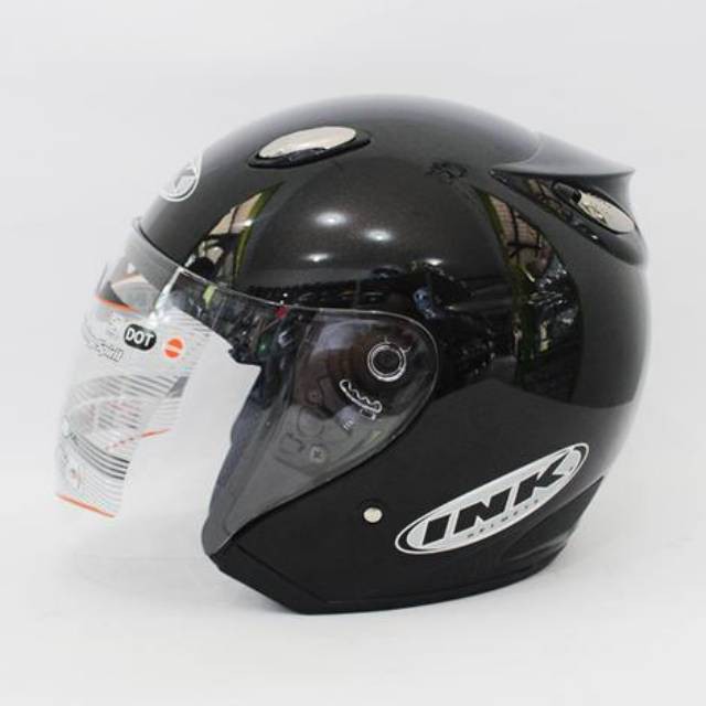 TERMURAH HELM MODEL INK CENTRO MERK DCS ARL FNY FREE STIKER ~ HITAM METALIK TERBAIK TERLARIS