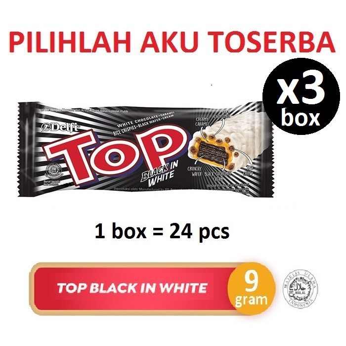 Delfi TOP BLACK IN WHITE 9 gram isi 24pcs / box- (HARGA 3 BOX LEBIH MURAH)