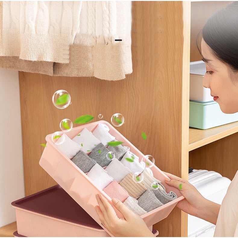 KP062 Kotak Penyimpanan Pakaian Dalam Kaos Kaki Tanpa Tutup Underwear Storage Box