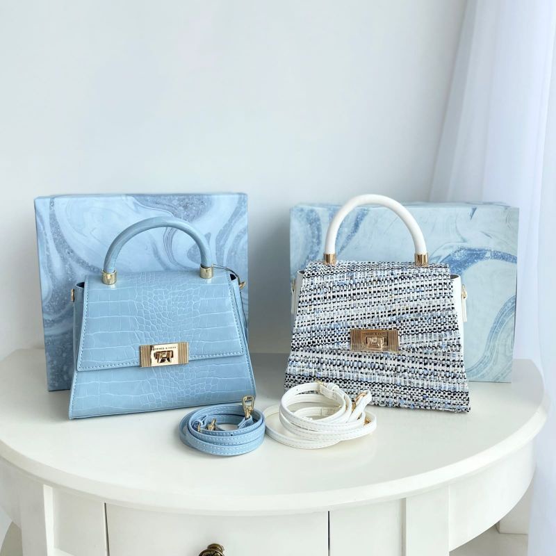 C1272 Tas Tangan CK Marise Tweed Trapeze Top Handle Bag