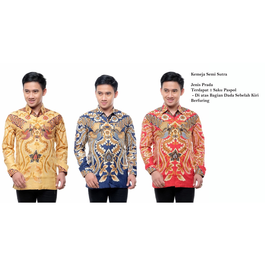 Kemeja Batik Semi Sutra Pria | Hem Batik Semi Sutra Pria | Kemeja Batik | SS0005