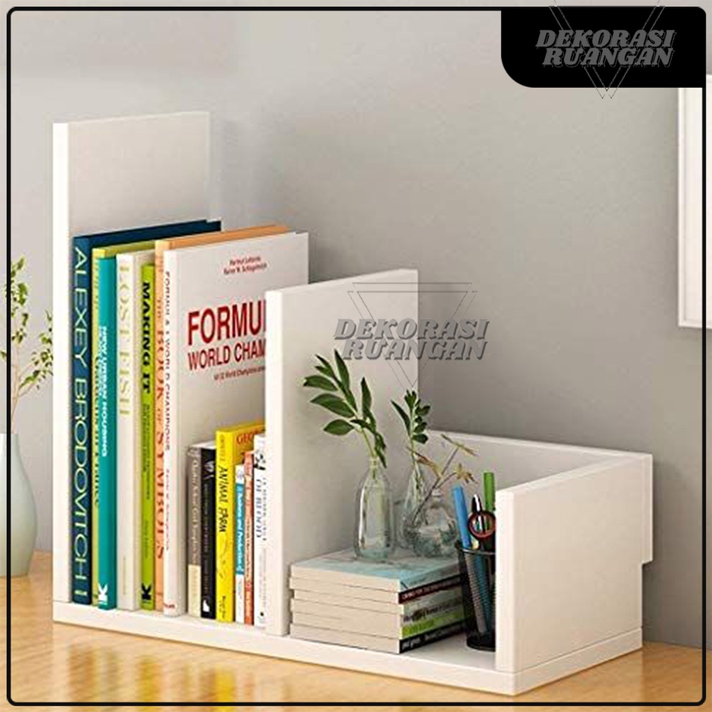 Rak Buku Portable Kayu Kuat Kokoh Kotak Buku Mini Rak Serbaguna Minimalis Ekonomis HRB103