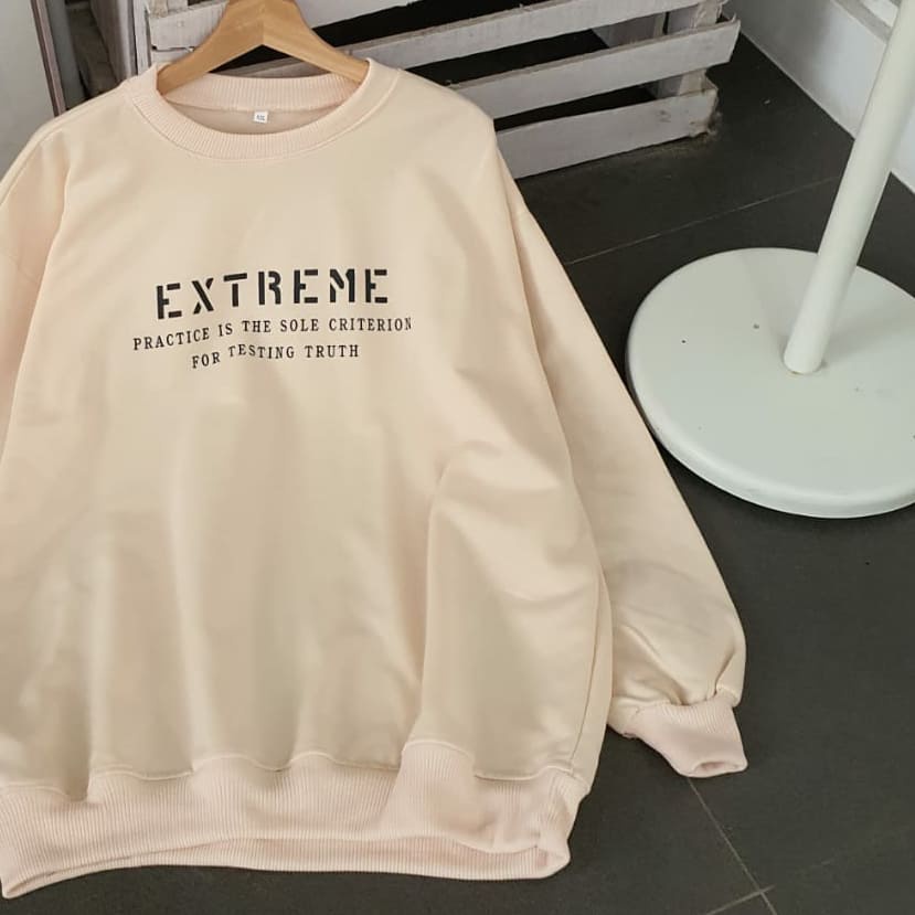 Extreme Sweater Unisex Pria Wanita Sweatshirt Oversize Ala Korean Style Bahan Fleece