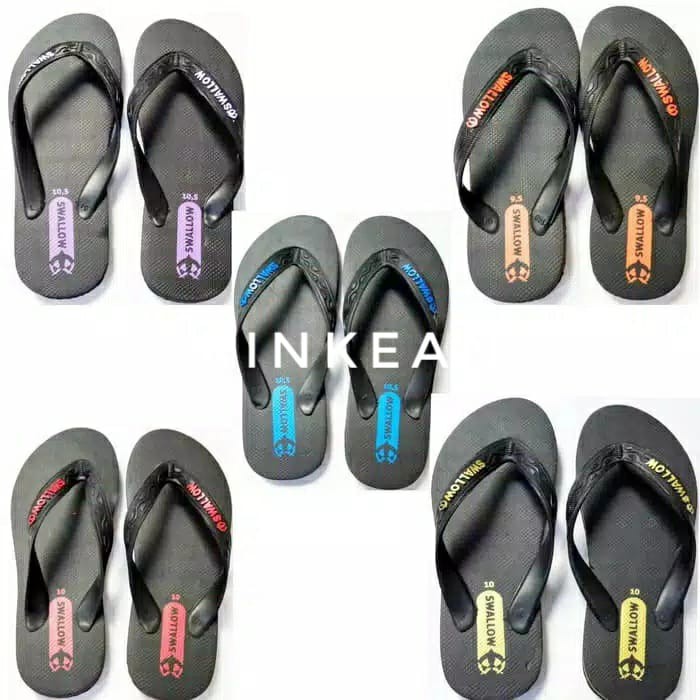 Sandal jepit swallow black pearl