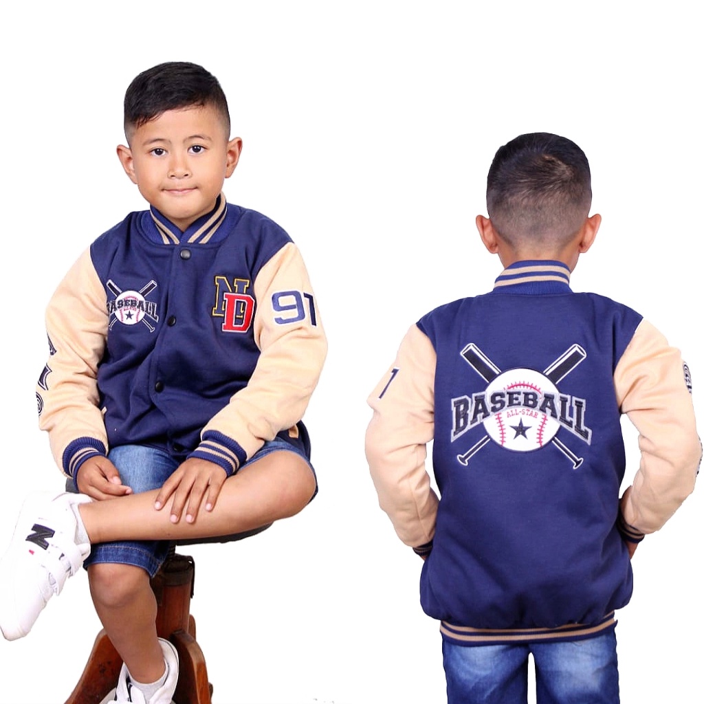 Jaket Baseball  Anak Tebal Full Bordir - Jaket  Anak Varsity Vintage