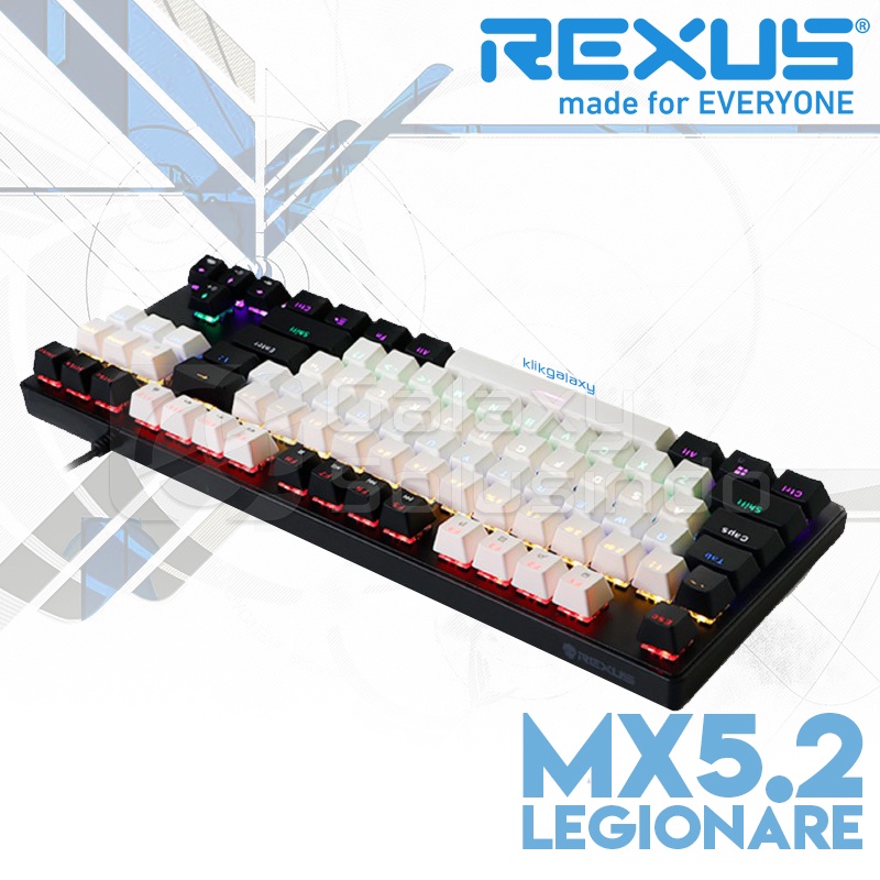 Rexus Legionare MX5.2 TKL White Black Mechanical Gaming Keyboard - Blue Switch