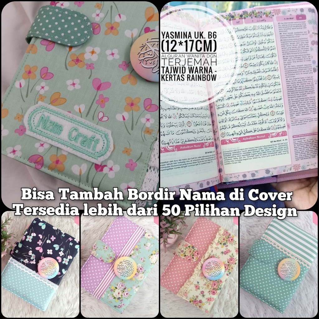 Quran Sampul Yasmina Tajwid Terjemah Rainbow AlQuran Wanita Sampul ALQ3 B6