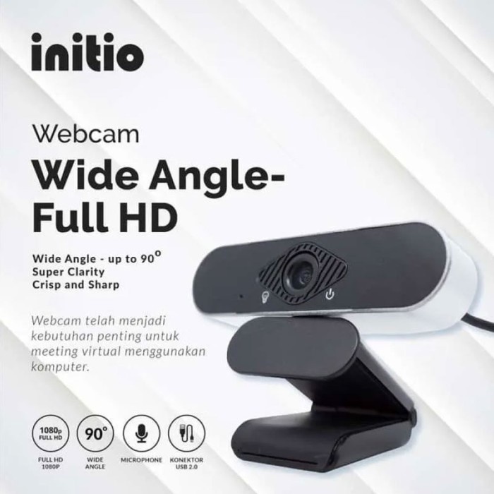 Initio FHD Webcam Desktop PC Laptop Video Conference 1080P with Mic