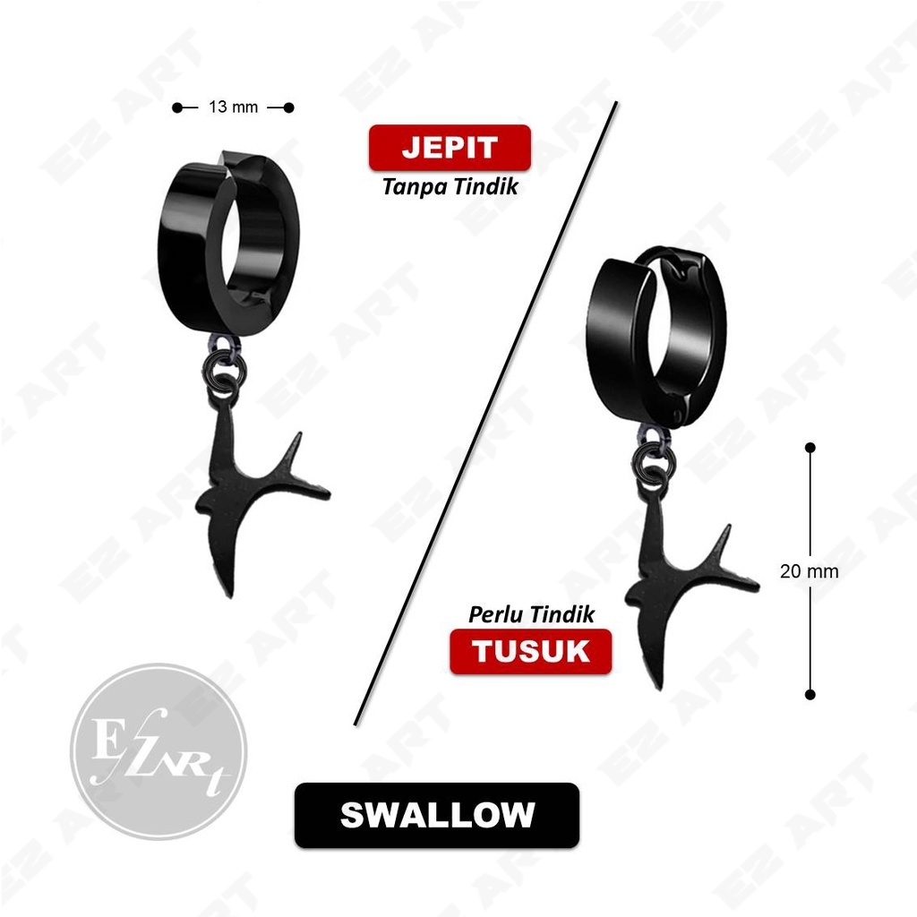 [BLACK EDITION] 1Pc ANTING JEPIT TUSUK NON TINDIK KPOP BTS BANGTAN PRIA WANITA STAINLESS STEEL