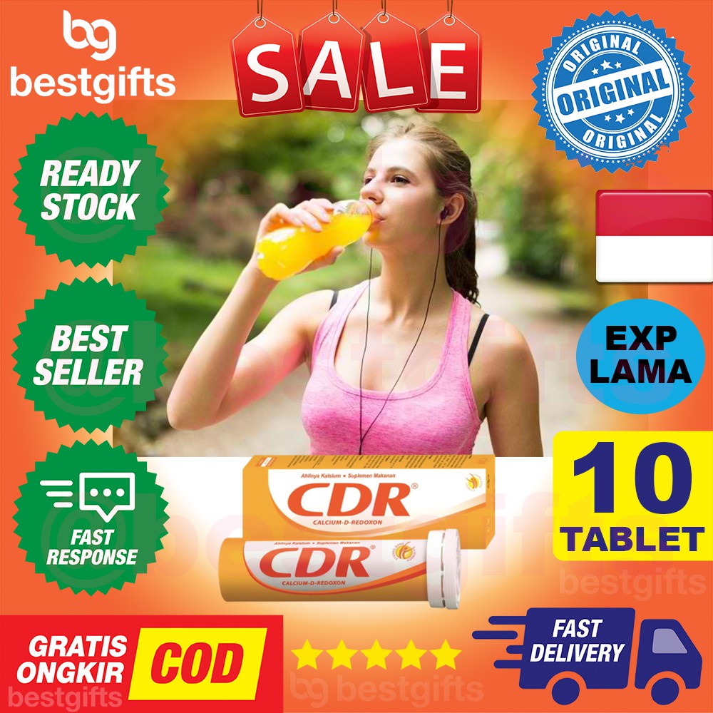 CDR CALCIUM D  VITAMIN VIT C D B6 SUPLEMEN IMUN KEKEBALAN DAYA TAHAN TUBUH RASA JERUK ORANGE