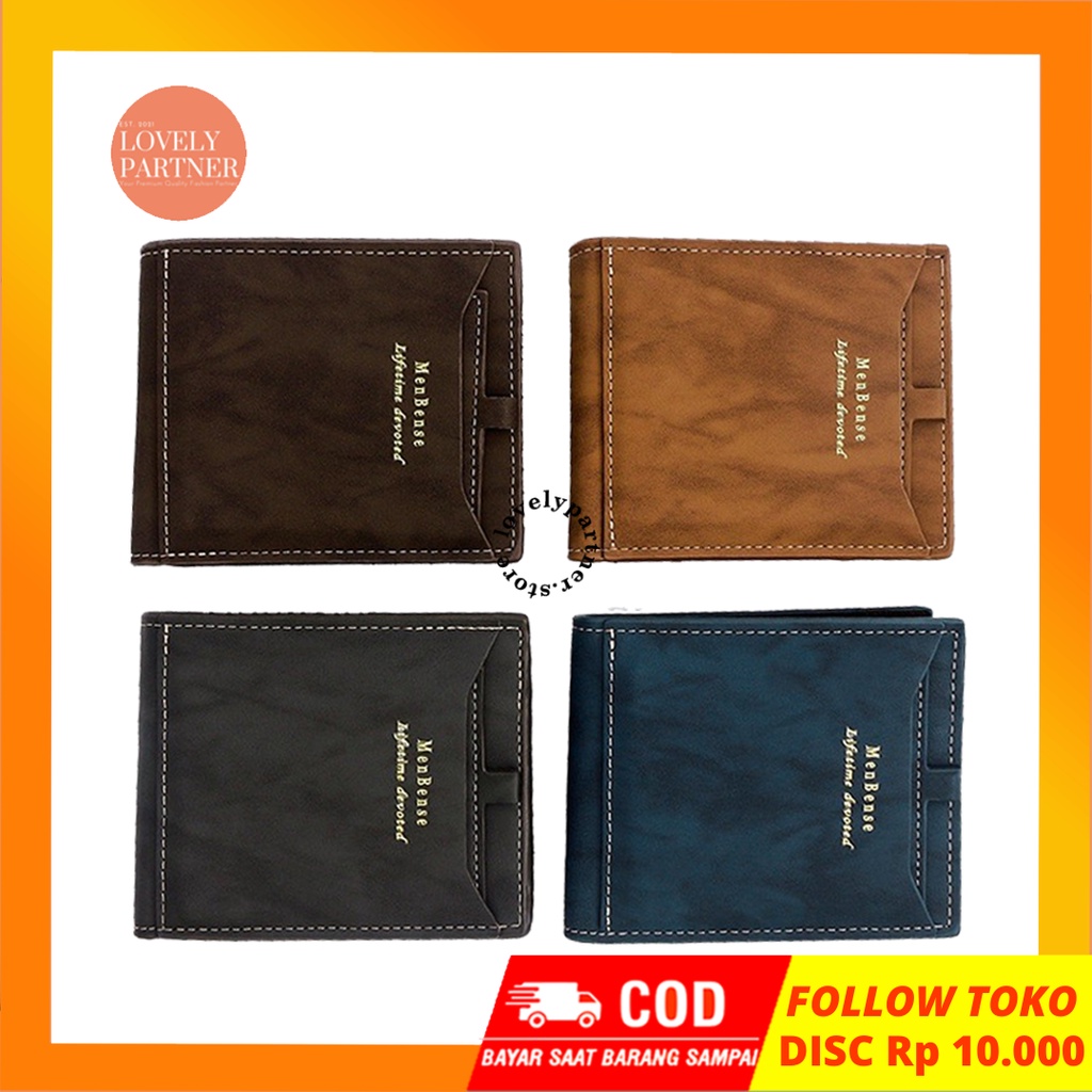 LPS Dompet Lipat Pria Executive Laki Laki Asli Card Men Wallet Cowok MenBense Tas Kantong Pocket Koin Kartu HP Holder Cewek Wanita Perempuan Kulit Good Leather PU Premium Panjang Keren Murah Hitam Canvas Original Import Mini  Rfid Gratis Nama Dompet