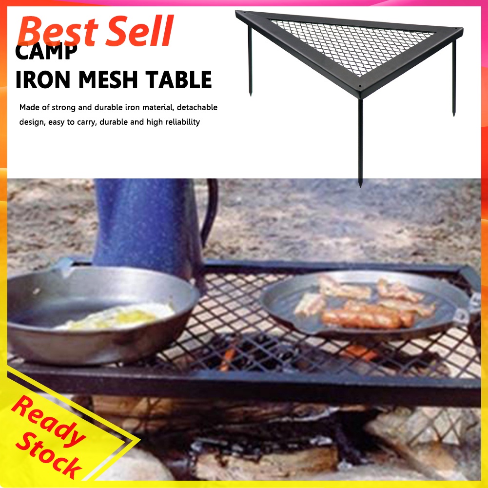 Triangle Outdoor Iron Net Table Cooking Camping Picnic BBQ Pot Grill Racks