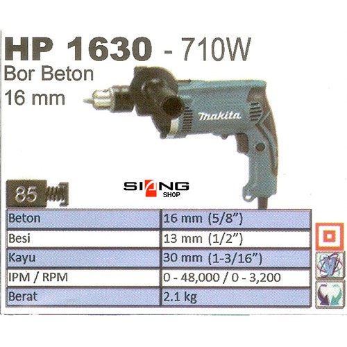 Makita HP 1630 / HP1630 Mesin Bor Tembok