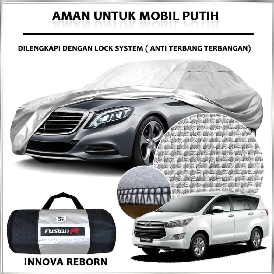 Cover Mobil / Sarung INNOVA REBORN Merek FUSION R / Cover Mobil Putih