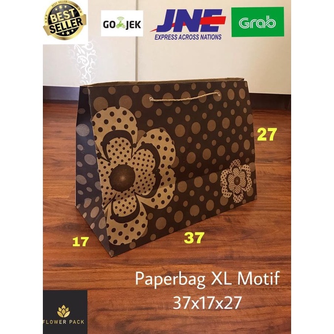 

(TERLARIS) READY STOCK PAPERBAG XL MOTIF 37X17X27 TAS KERTAS GOODIE BAG SHOPPING