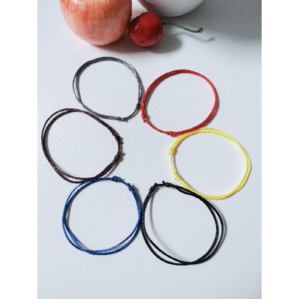 Gelang simple  Polos Tali satin 1mm