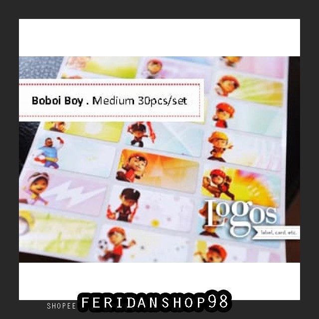 

FS1030 STIKER BOBOIBOY STIKER LABEL ATK NAMA MEDIUM ISI 30 PCS WATERPROOF. BOBOI BOY BY FERIDANSHOP9
