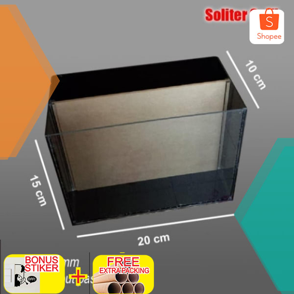 akrilic soliter aquarium ikan cupang hias dll uk 15x20x10 Keren