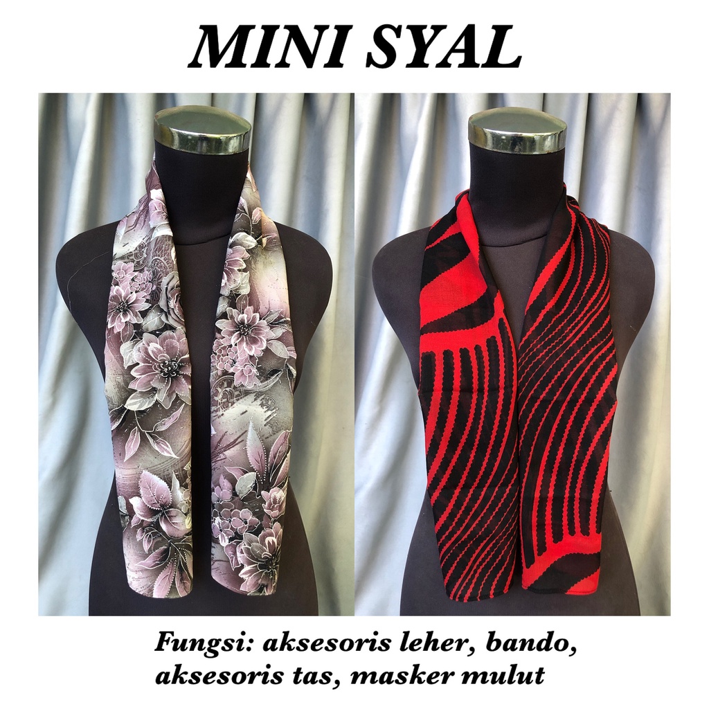 MINI SYAL MINI SCARF Syal motif batik scraft neckscarf polos leher wanita cewe murah grosir