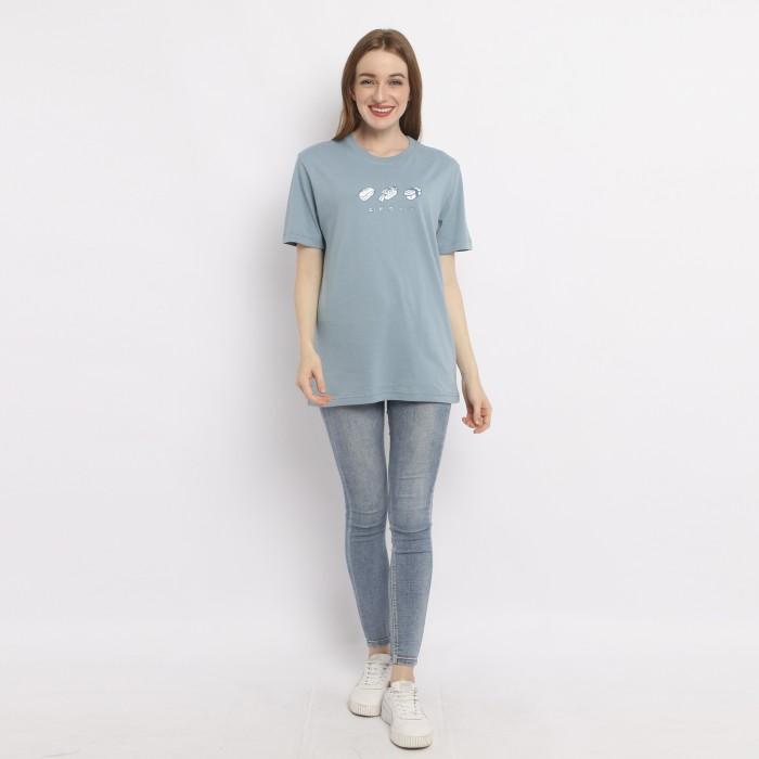 Extra Cashback T-Shirt 8.0 Shibuya Baby Blue Kaos Wanita Ss - Baju Crewneck Edwin Terlaris