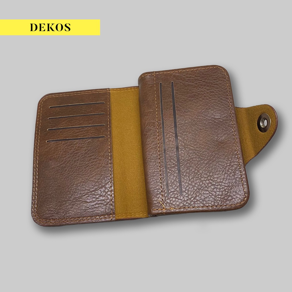 Dompet Kulit Pria Dekos - Lipat Dompet Kulit Men Fashion Leather Wallet