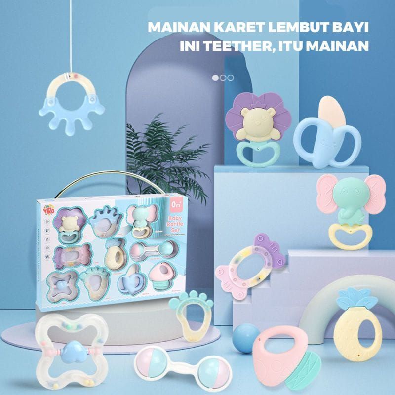 Mainan Rattle Teether Bayi Premium Model Baru Aneka Model