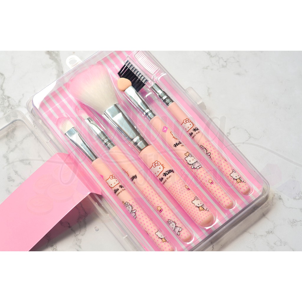 Make Up Brush Set Kucing Pink dan Kucing Biru Isi 5 Kuas Make Up Lucu Unik 504104