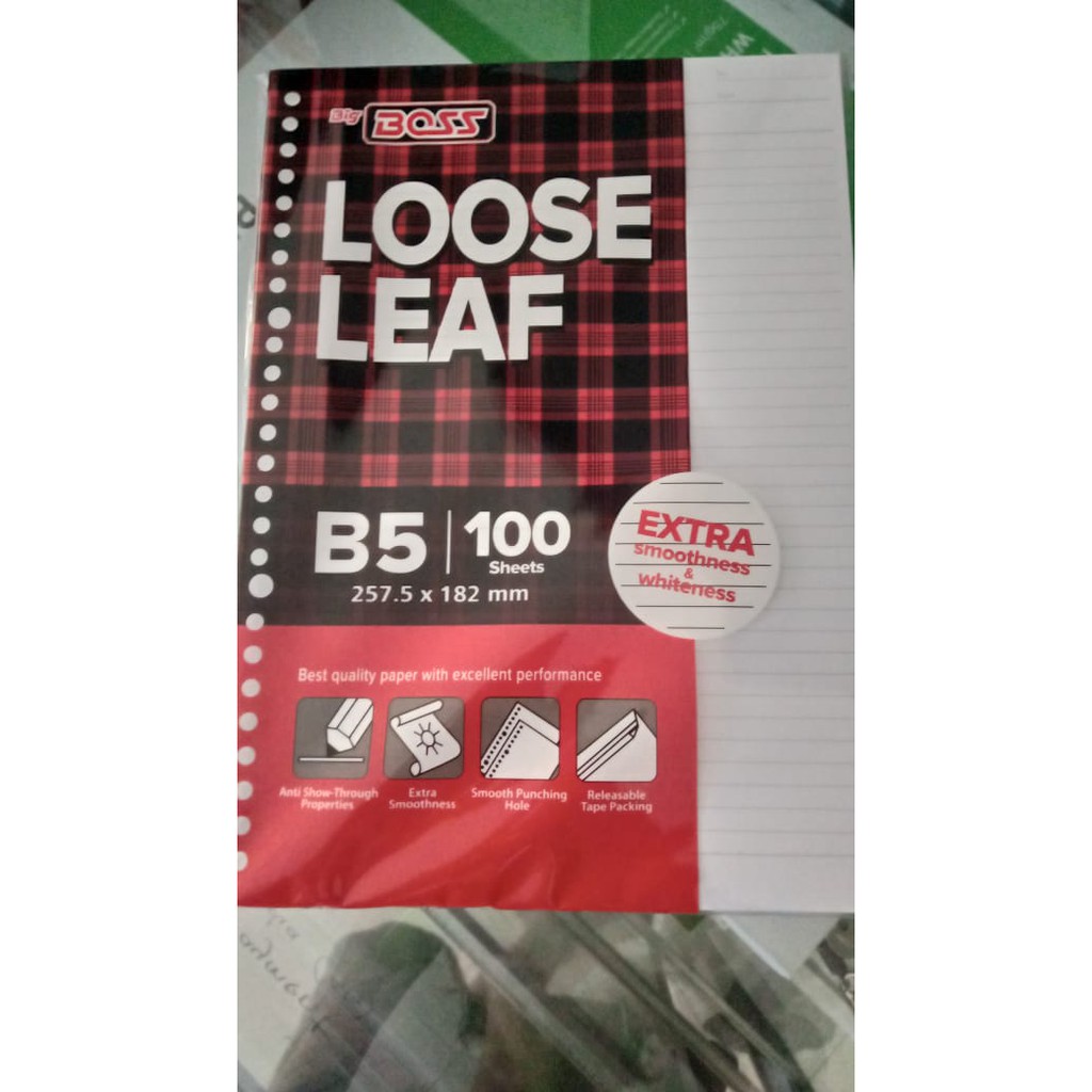 Jual Kertas Loose Leaf Line B5 Isi 100 Big Boss | Shopee Indonesia