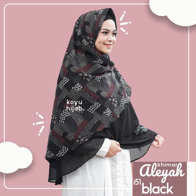 Koyu Hijab Instan Khimar Aleyah i51 Series Black