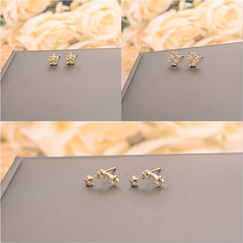 Korea Earring S925 Silver Needle Simple Mini Exquisite Earrings Female INS Trend Sweet Lovely Temperament