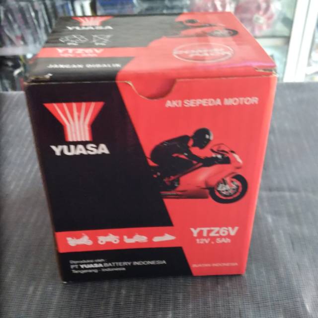 Aki yuasa ytz6v untuk motor vario fi, satria fu