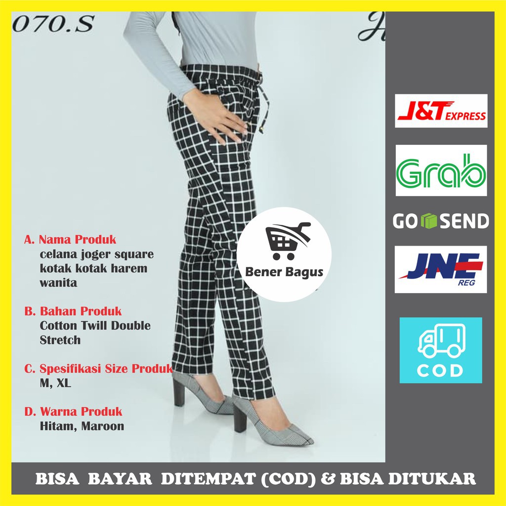 COD Celana Joger Wanita square kotak harem basic wanita - Celana Panjang Wanita Model Terbaru