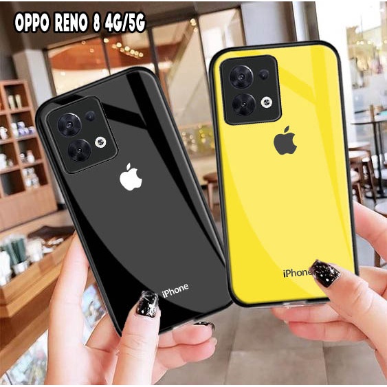 Softcase Glass Kaca Motif Iphone OPPO RENO 8 4G RENO 8 5G RENO 8Z 5G RENO 8 PRO Terbaru [M154] Casin